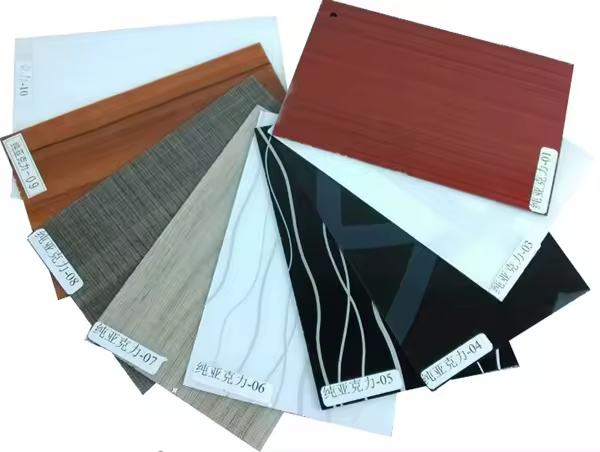 Acrylic furniture laminate - surface and edge detail
